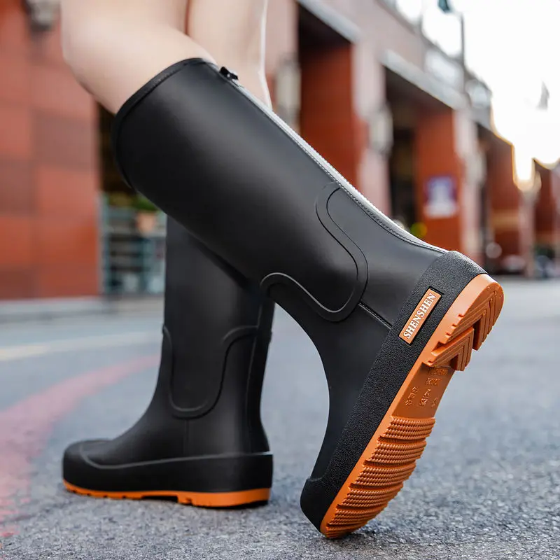 

Rain Shoes Women's Tall Rain Boots Adult Fashion Mid-calf Water Shoes Non-slip Work Outer Wear Waterproof Sea Long Rubber Shoes