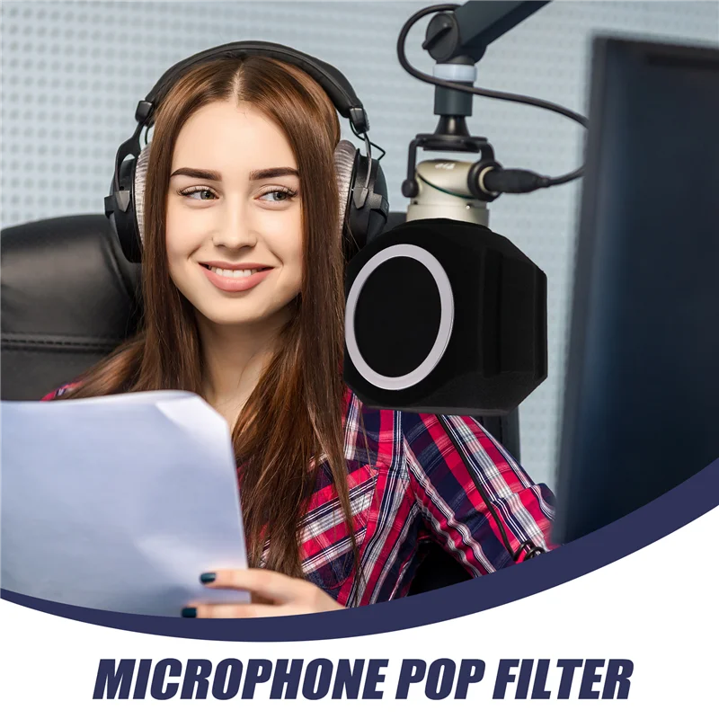 Hot-C5 Universal Studio Mic Screen Live Recording Microphone Anti-Interference Noise Reduction Wind Screen