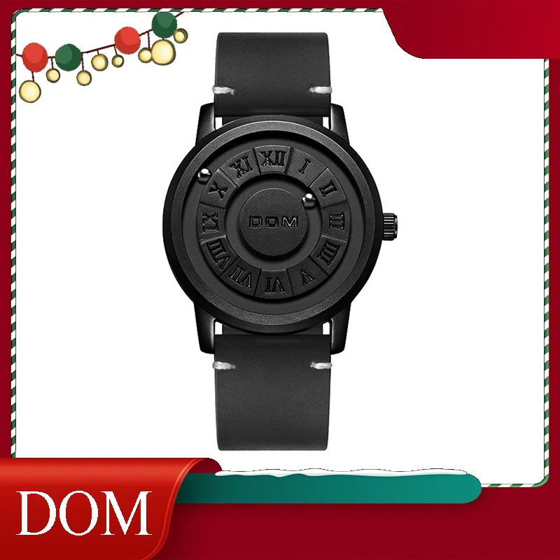 

DOM brand trend concept personality men's watch Creative Roller pointer magnetic men's fashion waterproof watch