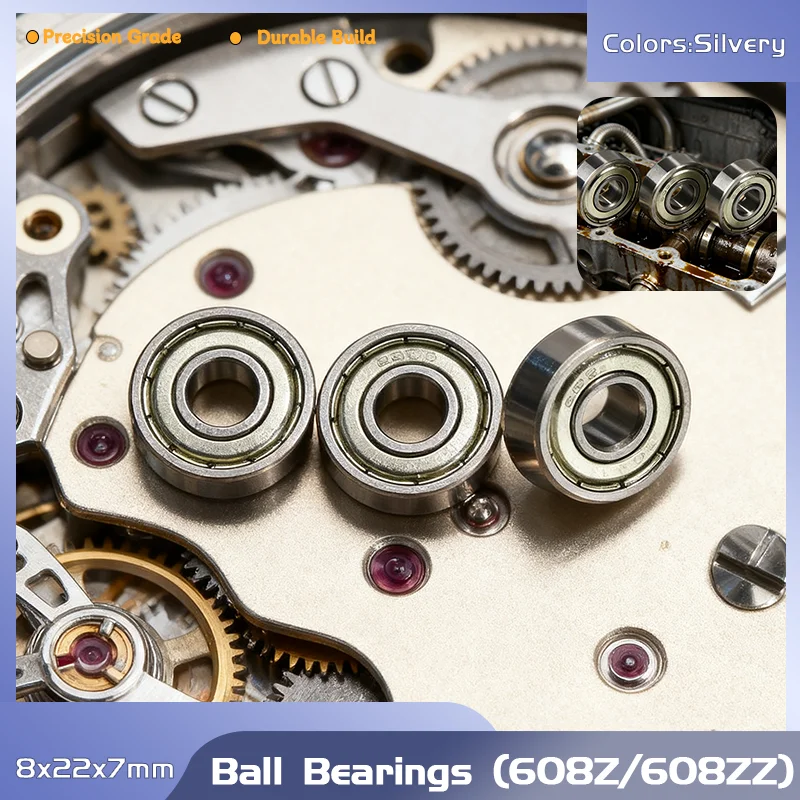 Deep Groove 8x22x7mm Mini Ball Bearing Carbon Steel for Skateboard Scooter ABEC-7 Ball Bearings 608Z 608ZZ 3D Printer Parts