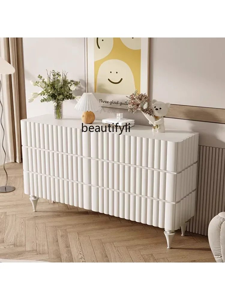 

Italian Minimalist Solid Wood Chest of Six Drawers Bedroom Home Entrance Cabinet Storage Locker Living Room Sideboard Cabinet