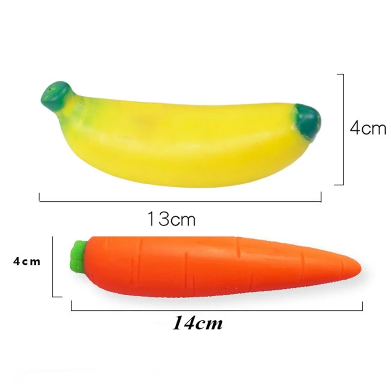 Q0KB Kids Interactive Plastic Banana Carrot with Groove Accessories Soft Funny Table Toy Best Gift for Indoor/Outdoor