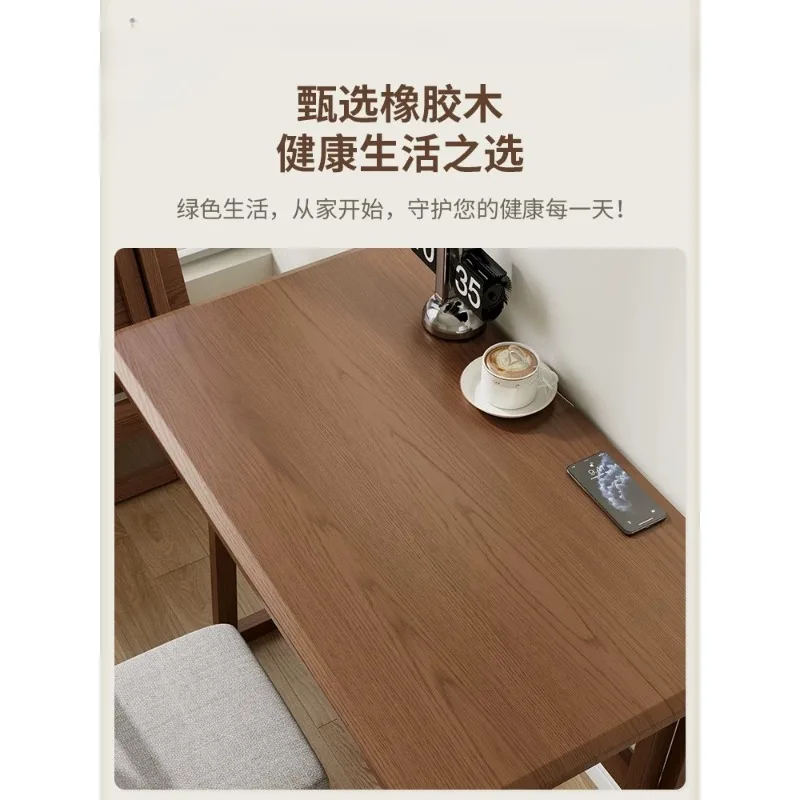 Solid wood folding desk Student household computer table Dining table Bedroom small apartment Bedside learning and writing table