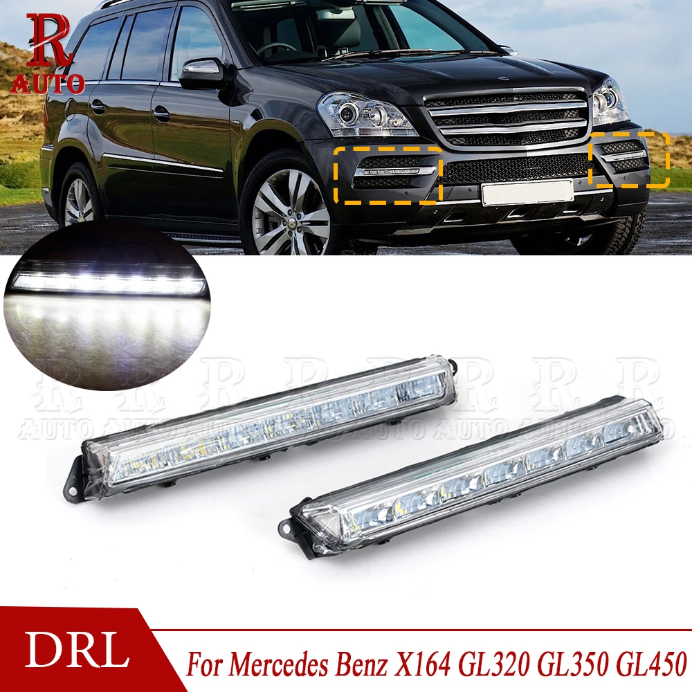 R-AUTO Front Bumper LED Daytime Running Light DRL Fog light Lamp For Mercedes Benz X164 GL320 GL350 GL450 GL550 A1649060351