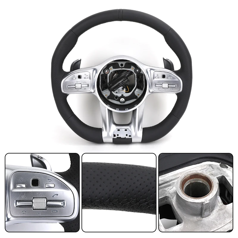 Custom Upgrade Full Leather Steering Wheel for Mercedes Benz Mercedes-Benz AMG GT X166 W213 W205 W204 W222 W212 E63 C63 AGM