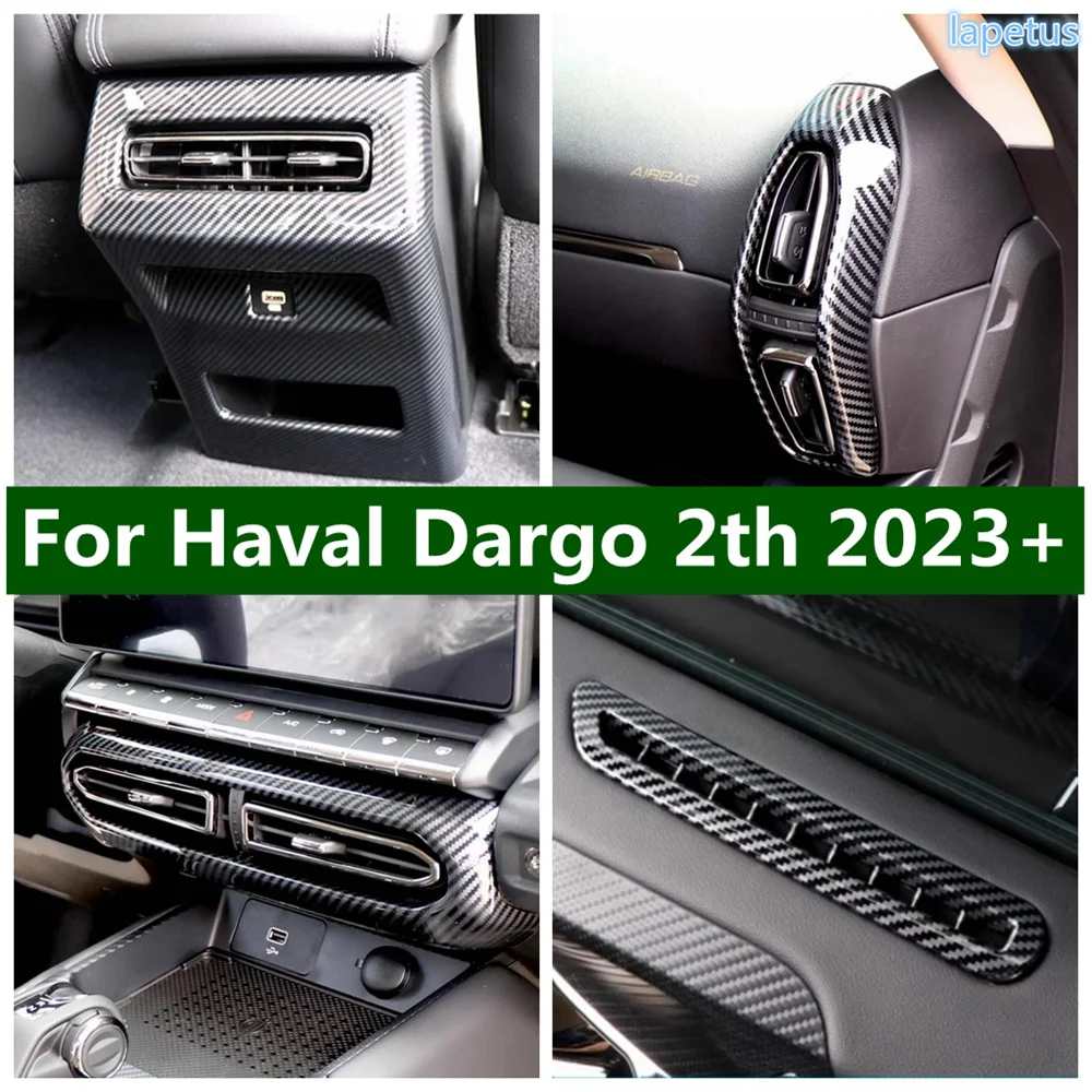 

ABS Carbon Fiber Look Air Conditioner Vent AC Outlet Decoration Frame Cover Trim For Haval Dargo 2th 2023 2024 Car Accessories