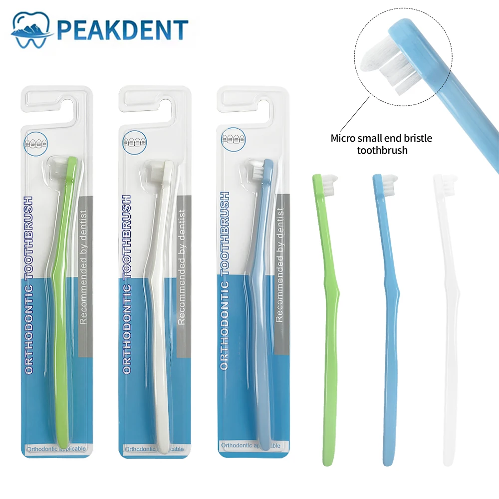 

3pcs Orthodontic Toothbrush Small Head End Tuft Toothbrush Tiny Compact Interspace Brush Interdental Tooth Brush Oral Tooth Care