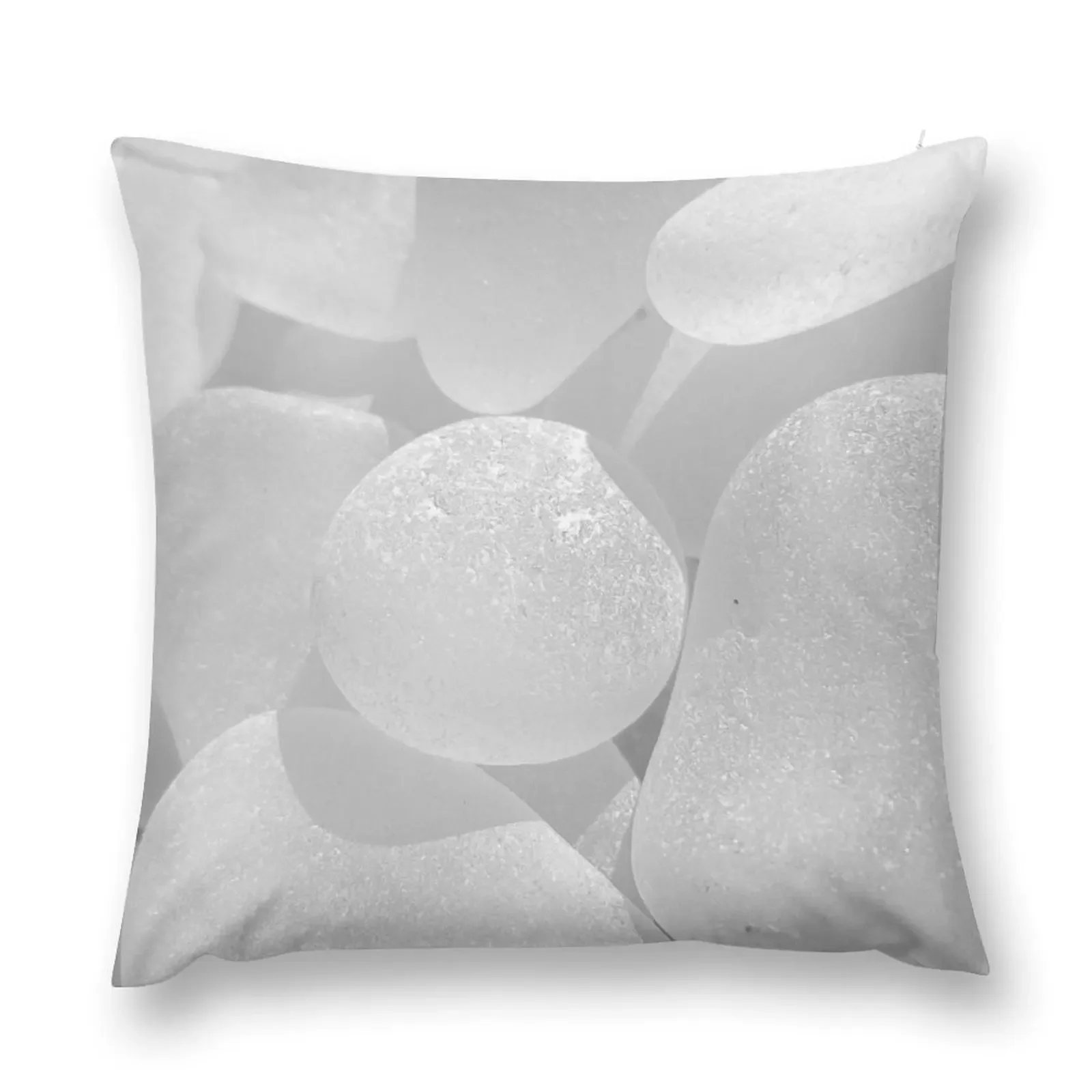 

White Sea Glass Pale and Simple Pale Grey Look Classy and Elegant Ideal for a Beach Wedding Throw Pillow