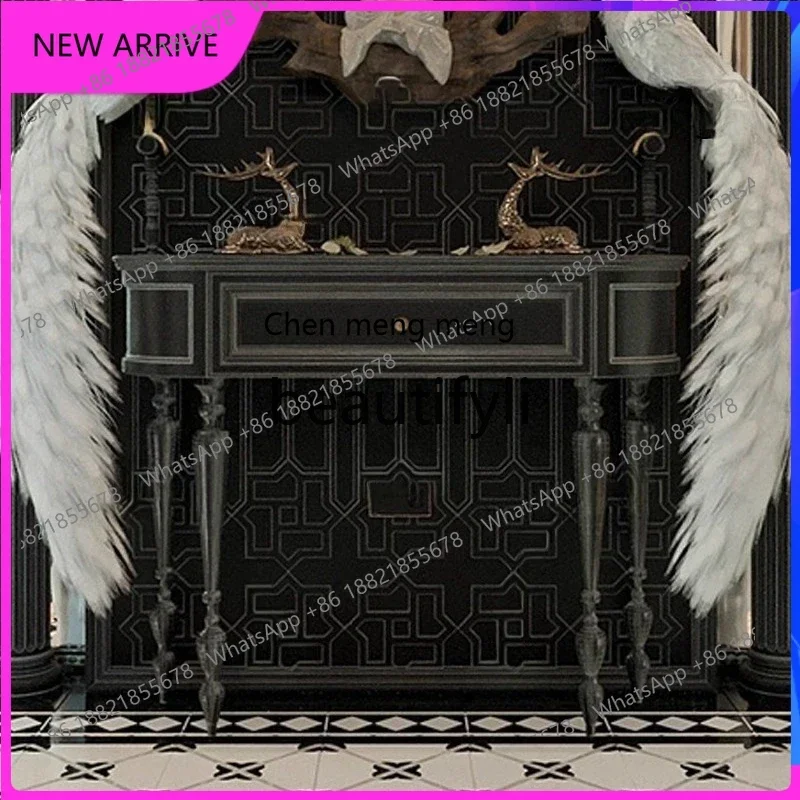 AA85  French solid wood porch table retro style desk classic pillar multi-functional table