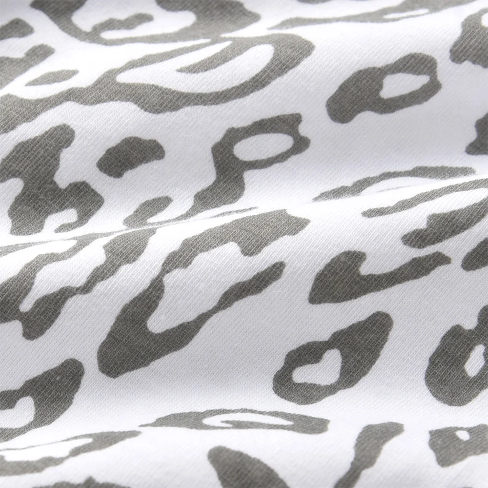 VIKITA بنات ليوبارد طباعة السراويل الاطفال أسفل ارتداء طماق الصغار موضة نحيل رمادي بنطلون سروال شكل قلم رصاص لطيف طماق