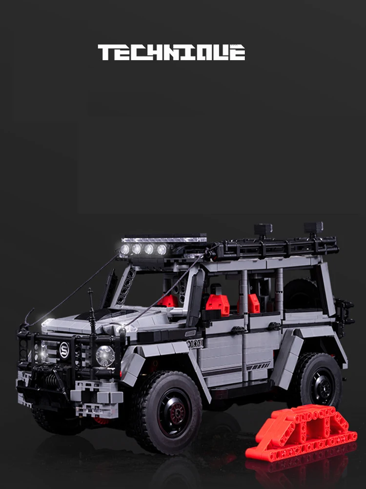 Technisches Deutschland-Stadt-Fahrzeug-Baustein-Set im Maßstab 1:14, Mercedes-Benz G63, Konstruktionsmodell, Bausteine, Spielzeug, Sammlerstück, ideal als Geschenk. – Detail 1