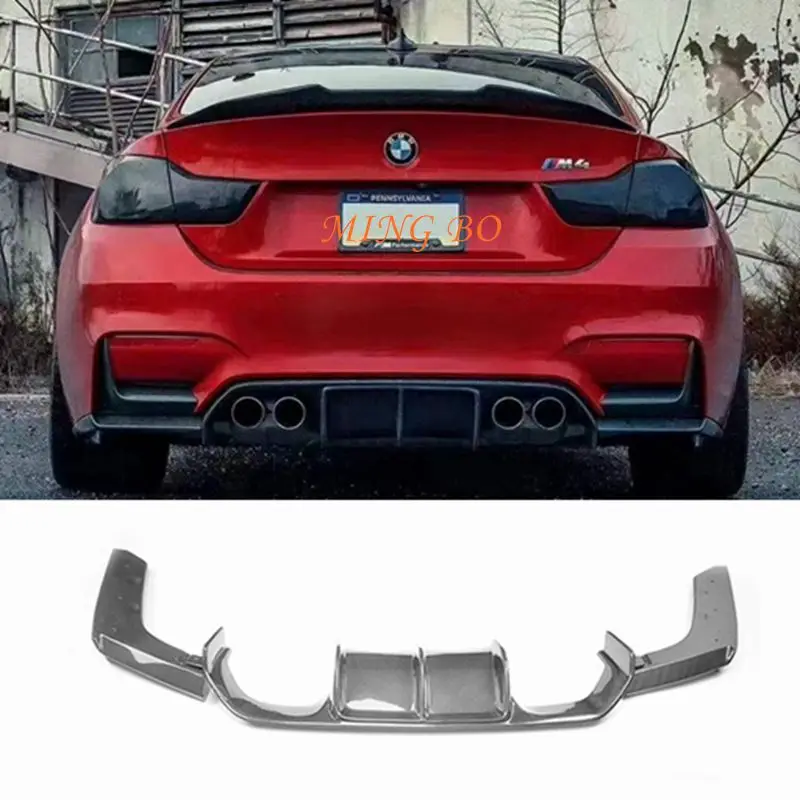 

F80 Car Rear Bumper Diffuser Spoiler Lip Splitter Rear Bumper Lip Protector Guard For BMW F80 M3 F82 M4 2015-2019 Carbon Fiber