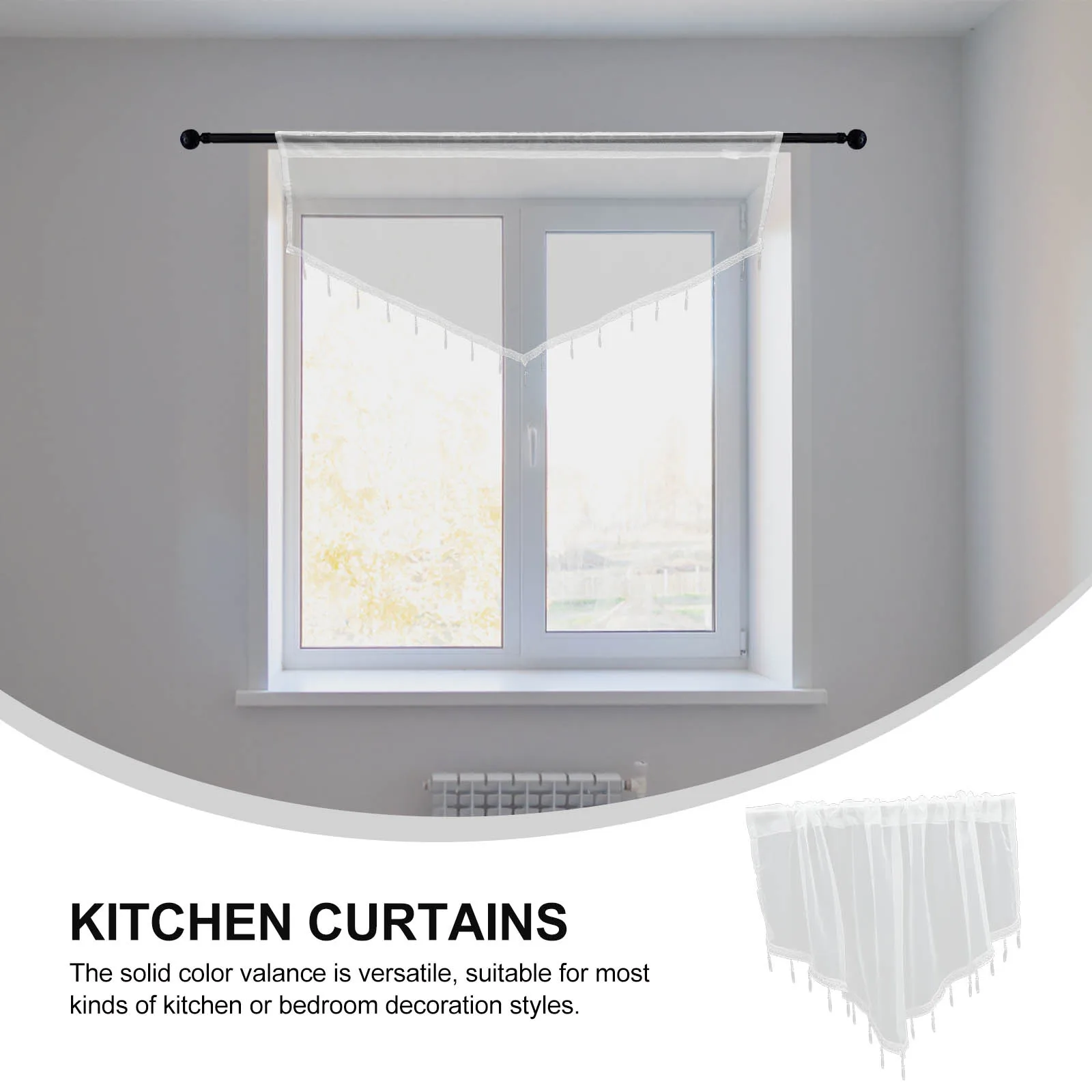 

Triangle Valance Curtains Polyester Kitchen Decorative Cotton Half Blackout Short Window Valances For Home Bathroom