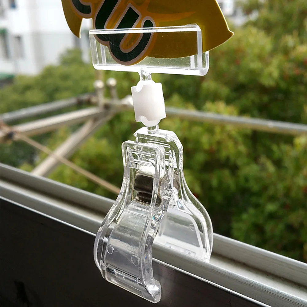 Supporti a Molla per Espositori POP, Clip in Plastica per Cartelli, Etichette di Prezzo, Promozioni per Negozi