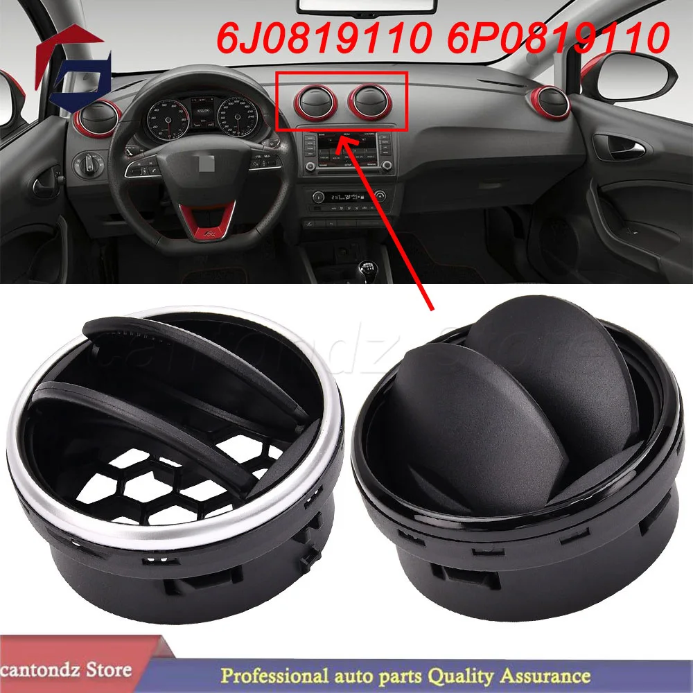 For SEAT Ibiza 6J 6P 2008-2017 Black Silver Dashboard Air Vent Grille Cover 6J0819110 6P0819110 Car Spare Part