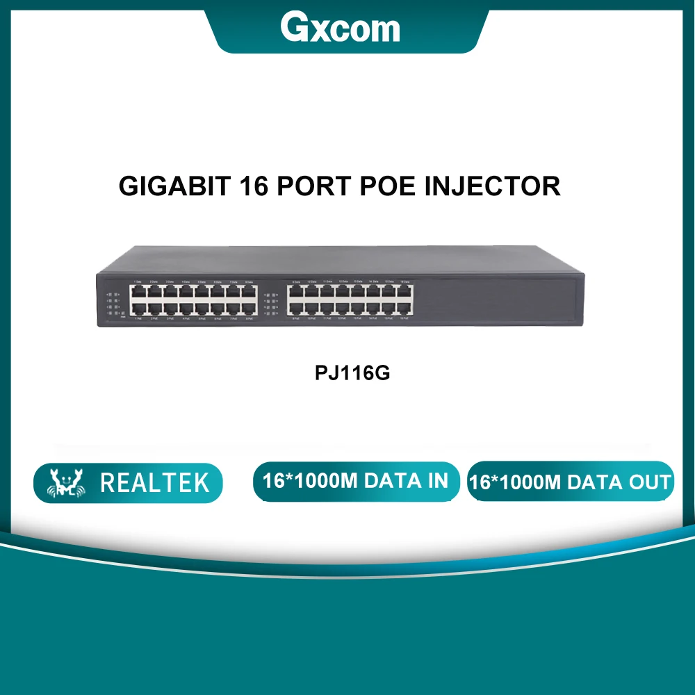คุณภาพสูง IEEE802.3af /IEEE802.3at Gigabit Poe Injector 16/24 พอร์ต