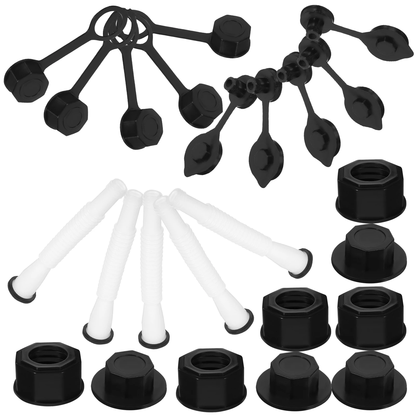 

5 Sets Oil Tank Nozzles Gas Can Spouts ABS Material Replacement Jug Mouths for Fuel Containers Durable Quality Fits Most Plastic