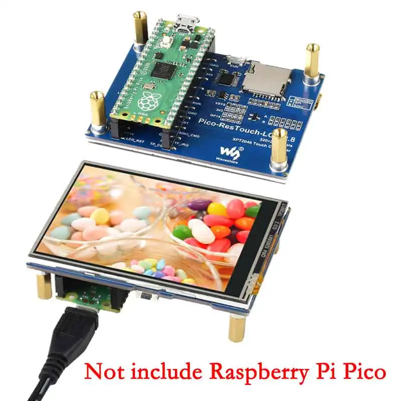 

Raspberry Pi Pico 3,5-дюймовый сенсорный ЖК-экран 2,8 дюйма 2,8 K цвета 262 × 240 модуль дисплея