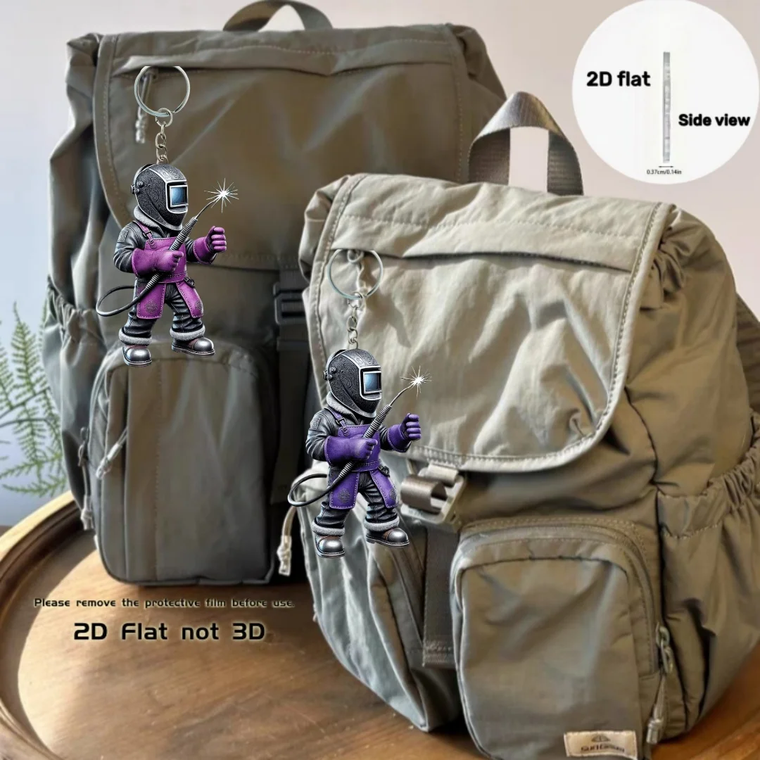 رواية لحام قلادة المفاتيح لحام تحت عنوان 2D شقة الاكريليك حلية سحر شنقا الديكور للسيارة/حقائب/المعفلة/حفلة/هدية