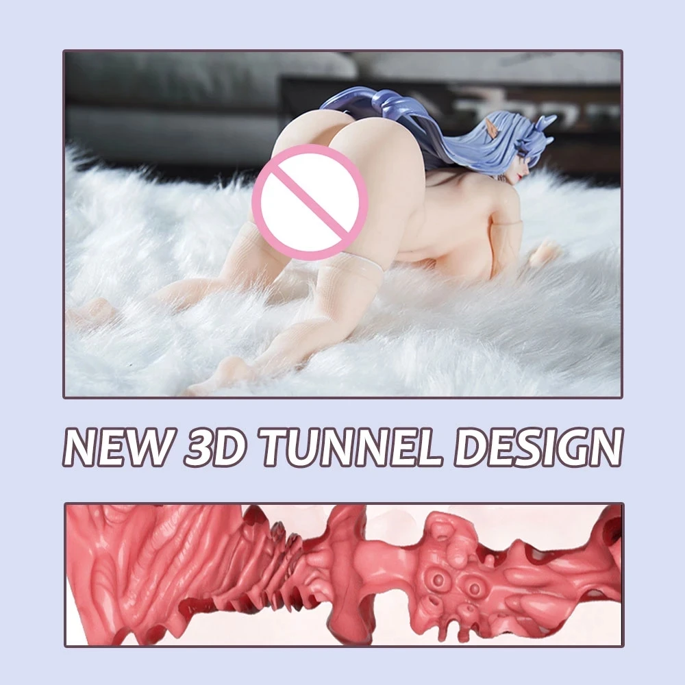 HESEKS Realistic Anime Girl Figure Insertable Silicone Masturbation Collectible Model Vagina Pussy Adult Sex Doll Toys For Men