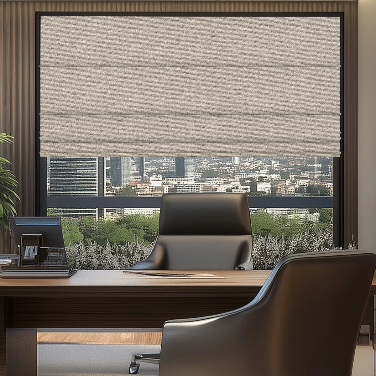 No Drill Cordless Roman Shades Blackout for Windows Easy to Install Light Blocking UV Protection Perfect for Bedroom Roman Blind