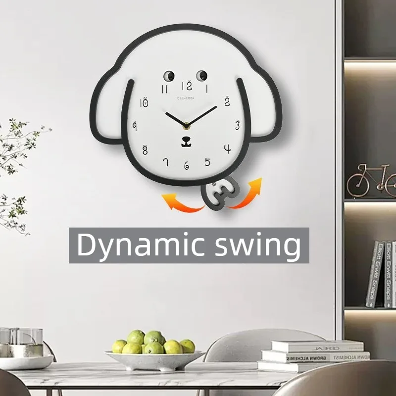 Animal Swinging Wall Clock Silent Modern Decoration Wall Clocks Minimalist Modern Home Watches Elegant Living Room Decorations