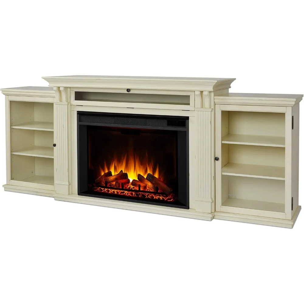 Grand Electric Fireplace TV Stand for TVs up to 80 inches, Entertainment Center with Adjustable Shelves and Storage