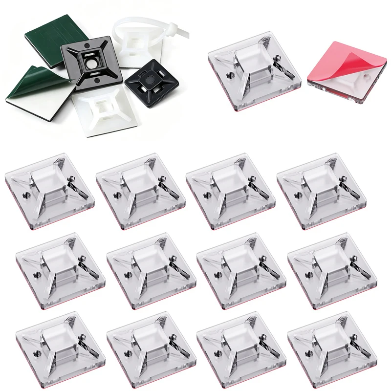 Kabel-Organizer Wandhalterung Basis Feste Kabelklemme 100 Stück Selbstklebend Nylon Für Schreibtisch Auto Büro Kabelklemme Fester Sitz