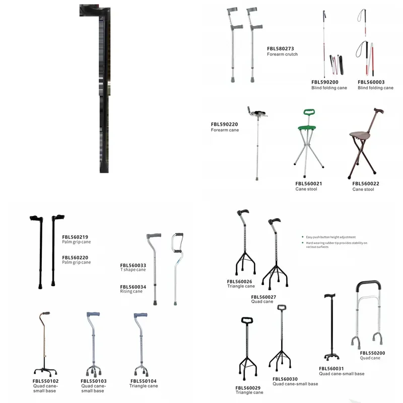 Adjustable Aluminum Portable Folding Cane Foldable Non-Slip Rubber Mountaineering Cane Rehabilitation Bliss Class I