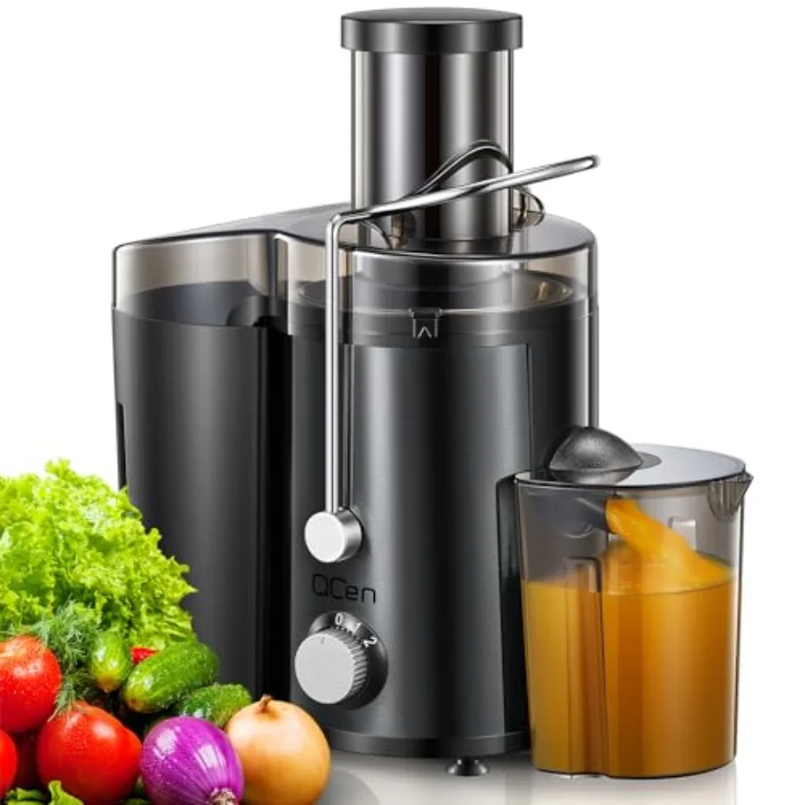 

800W Centrifugal Juicer Extractor with Wide Mouth 3 Feed Chute for Fruit Vegetable Easy to Clean Stainless Steel BPA-free Metal