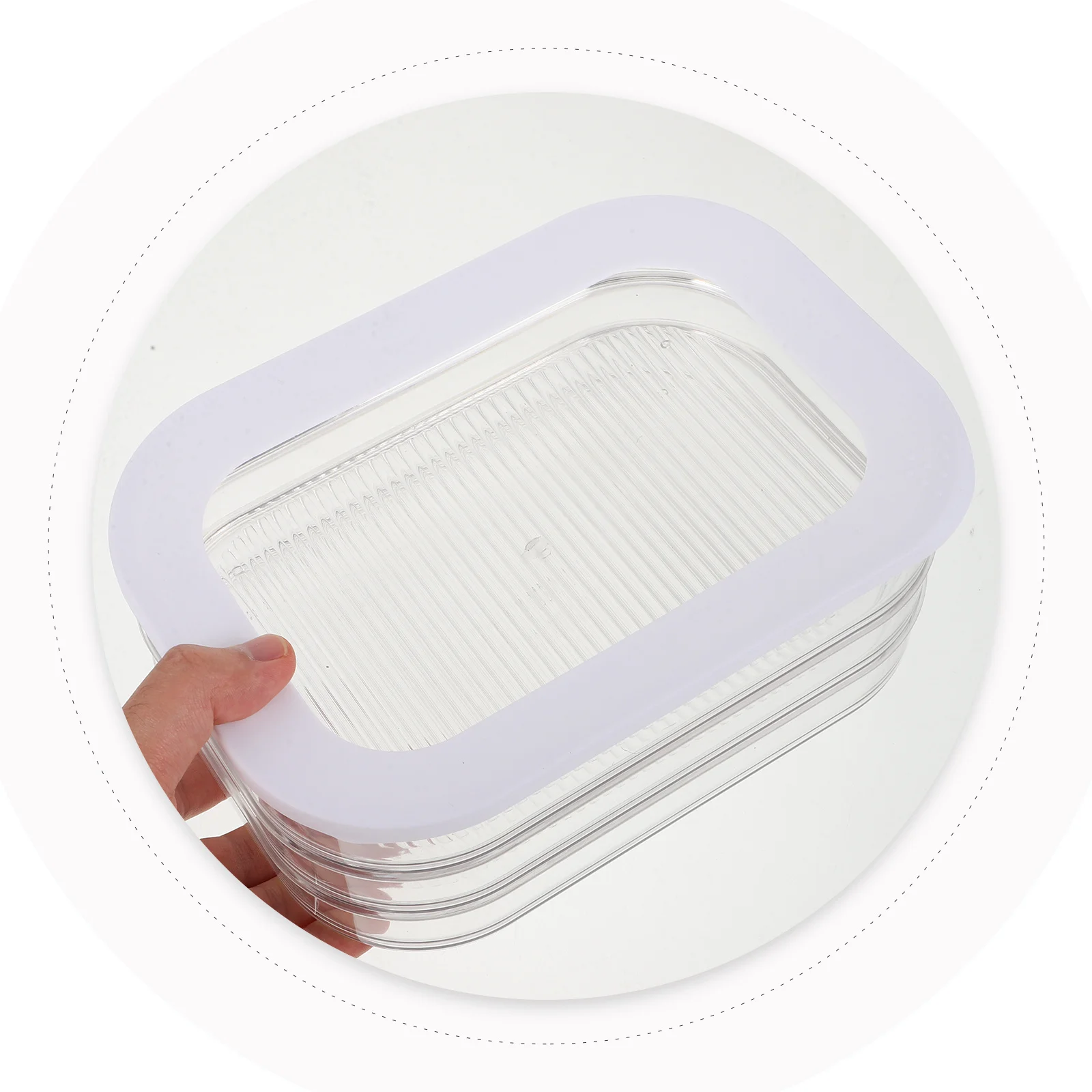 

Clear Cheese Slice Storage Box Airtight Lid Fridge Container Butter Bacon Storage Organizer