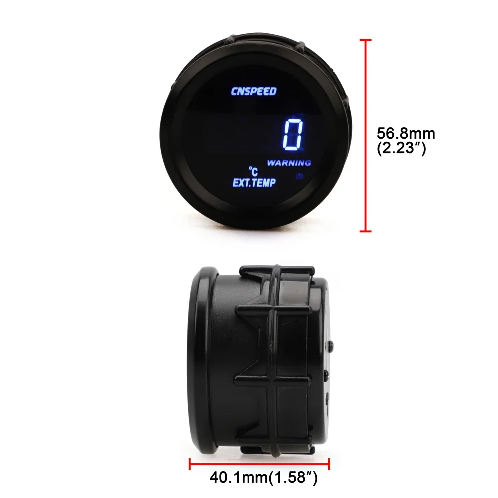

Car Meter With Sensor 2" 52mm Exhaust Gas Temperature Gauge Digital Exhaust Gas Temp Gauge Blue Led EGT EXT Gauge CNSPEED