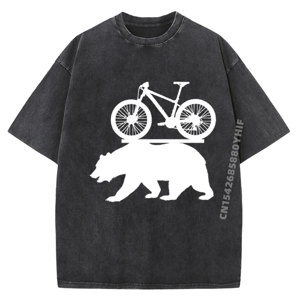 

Fun Mountain Bike Cycling Cal Bear Design For Men Women Graphic T Shirts Vintage Vintage Style