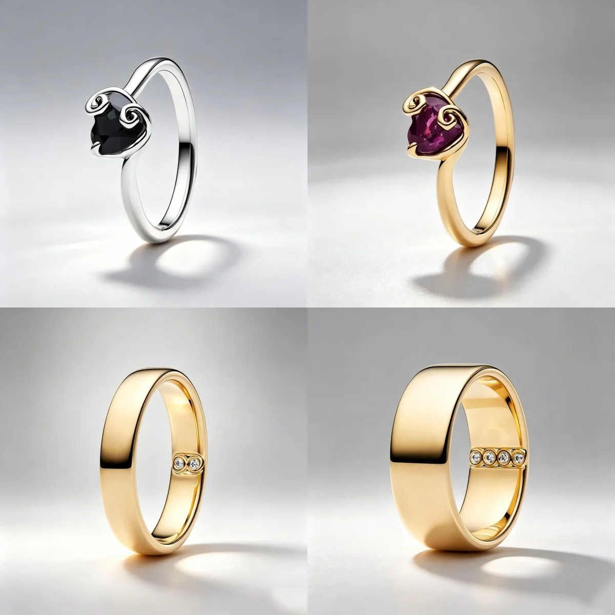 2026 PYUH Heart shaped Purple Black Zircon Ring Women's Minimalist with Fine Diamond Inlay Wedding Ring Couple Engagement Gift