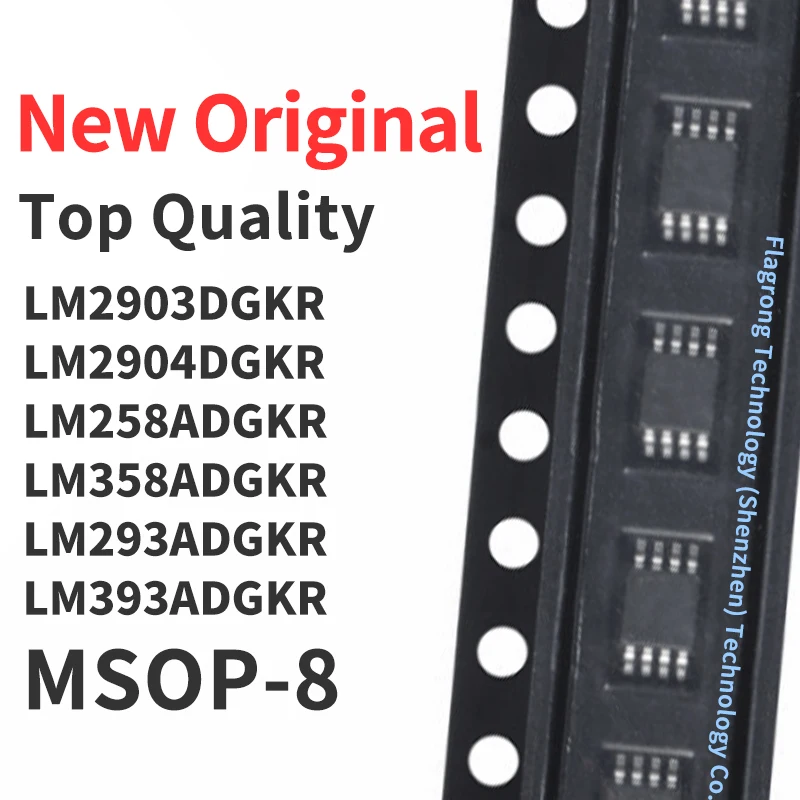 (10 Pieces) LM2903DGKR LM2904DGKR LM258ADGKR LM358ADGKR LM293ADGKR LM393ADGKR MSOP-8 New Original Chip IC