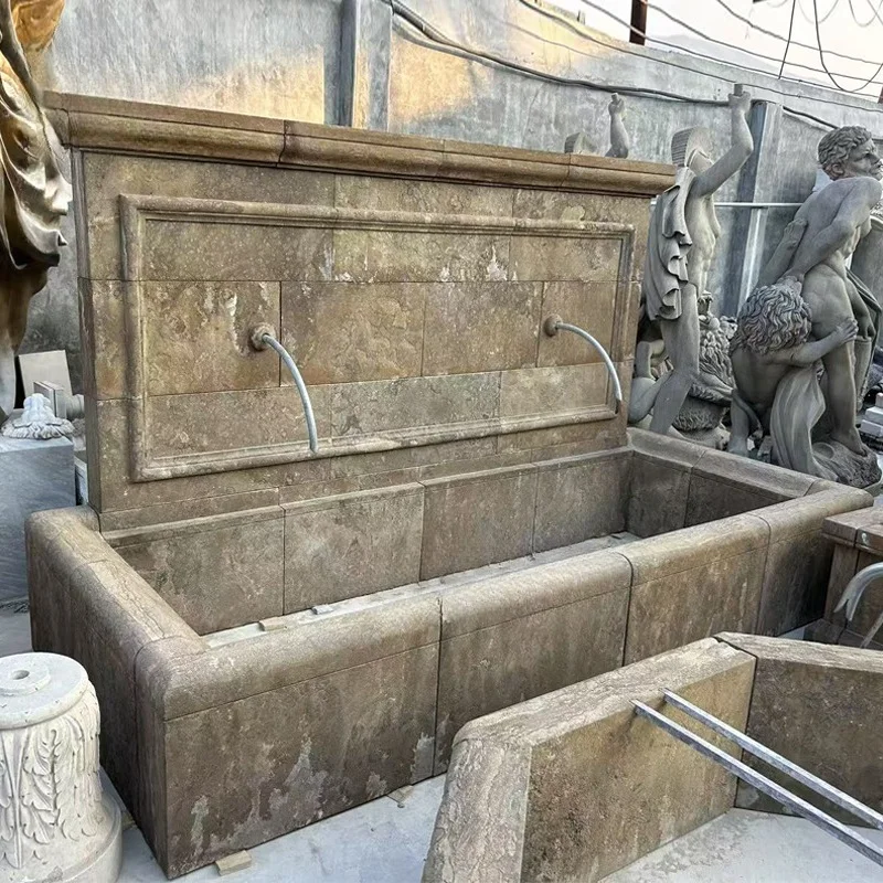 Large outdoor home decoration antique Italian garden fountain design stone wall fountain