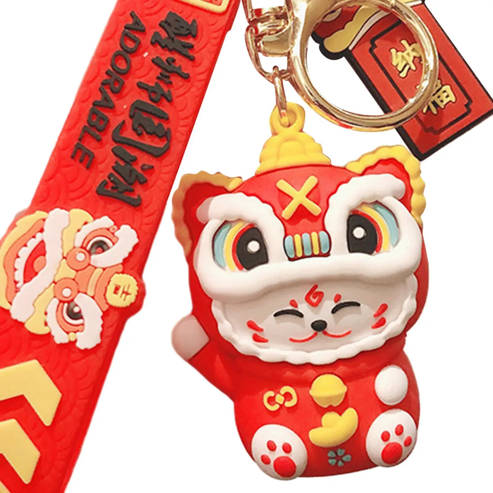 2024 Lunar New Year Dragon Keychain Chinese Zodiac Pendant PVC Car Keyring Holder Gift for Men Women Spring Festival Decoration