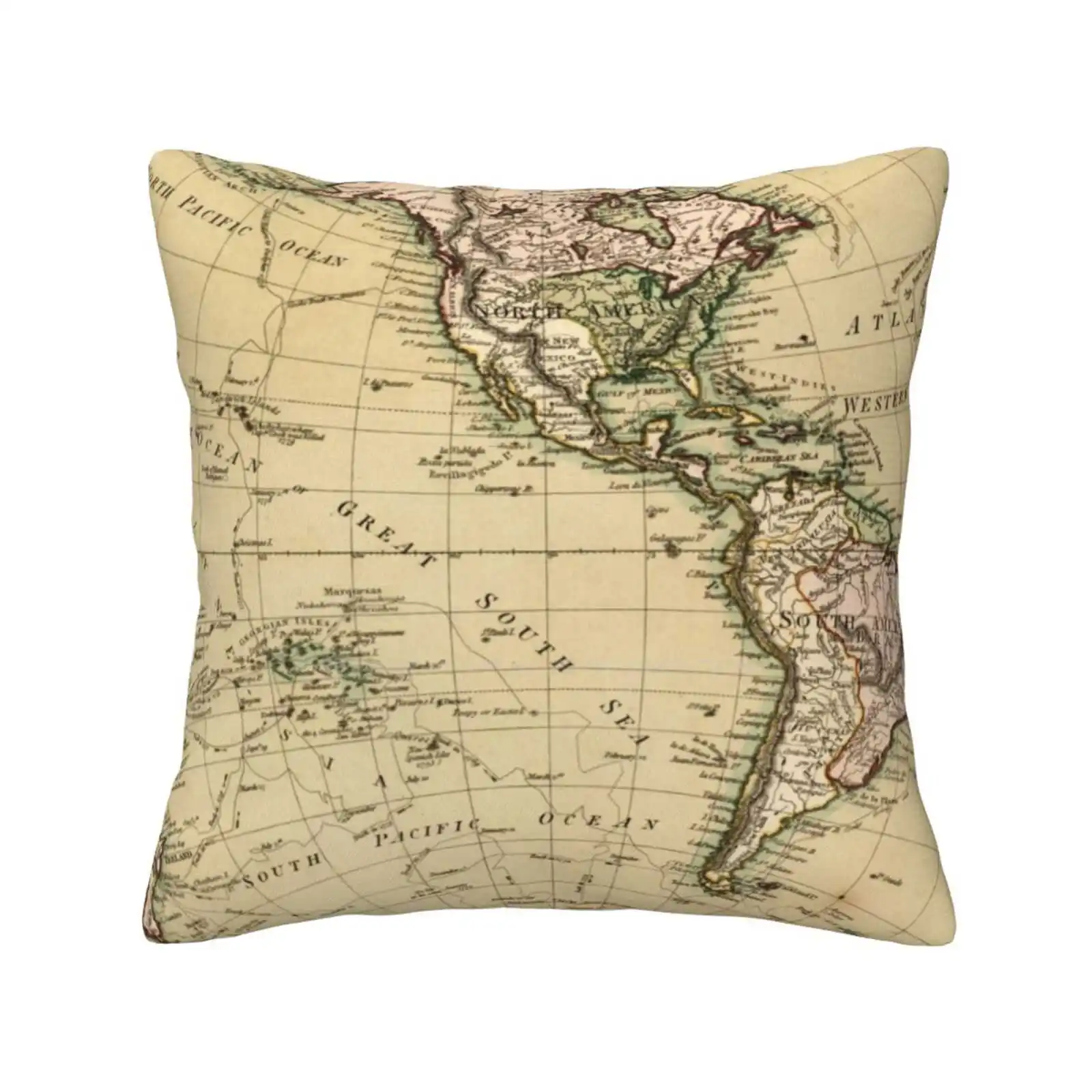 Antique World Map Pillowslip Pillowcase Antique World Map Old