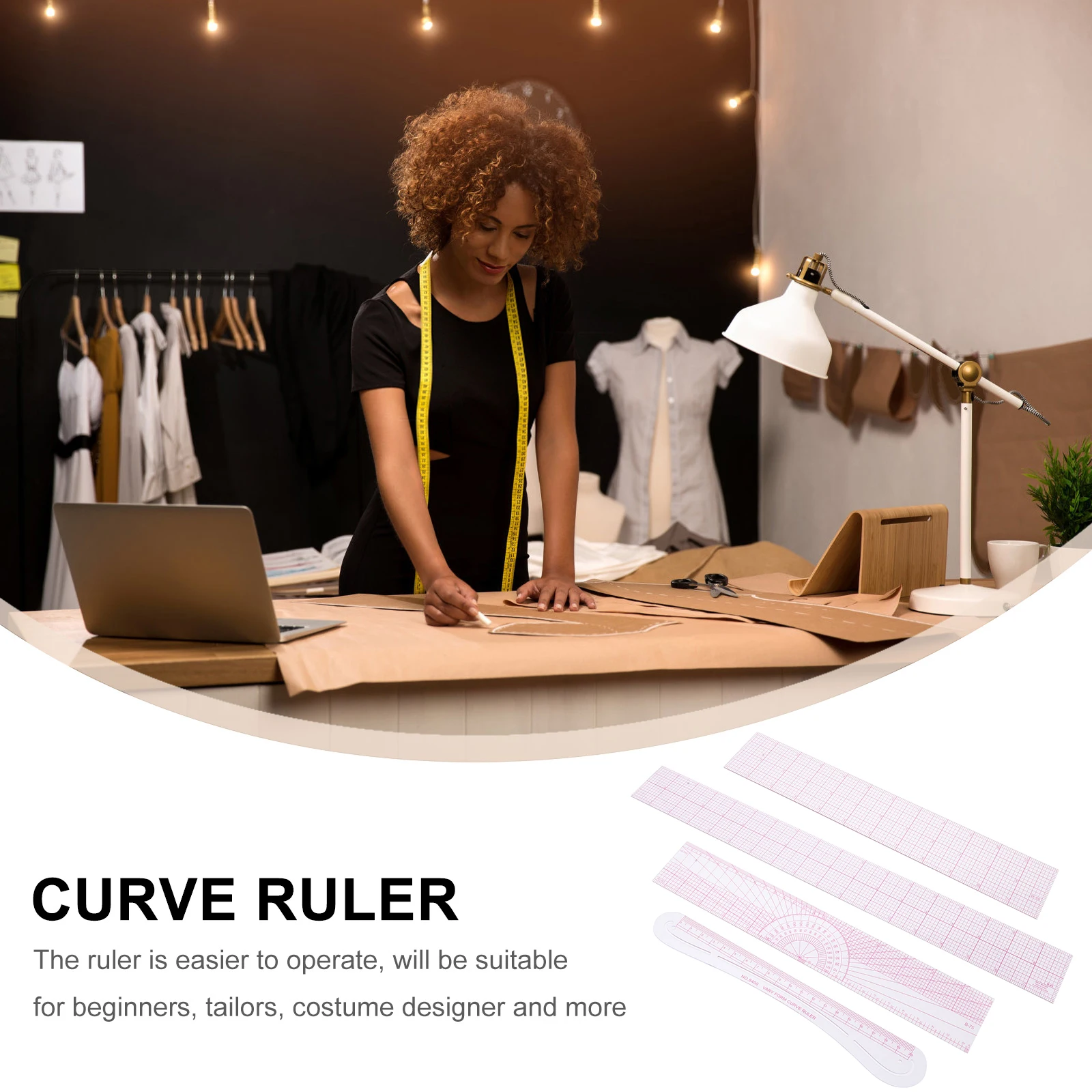 4Pcs Curve Sewing Rulers Set Clear Quilting Rulers Accurate Pattern Making Tailor Sewing Supplies Curve Ruler Plastic Ruler