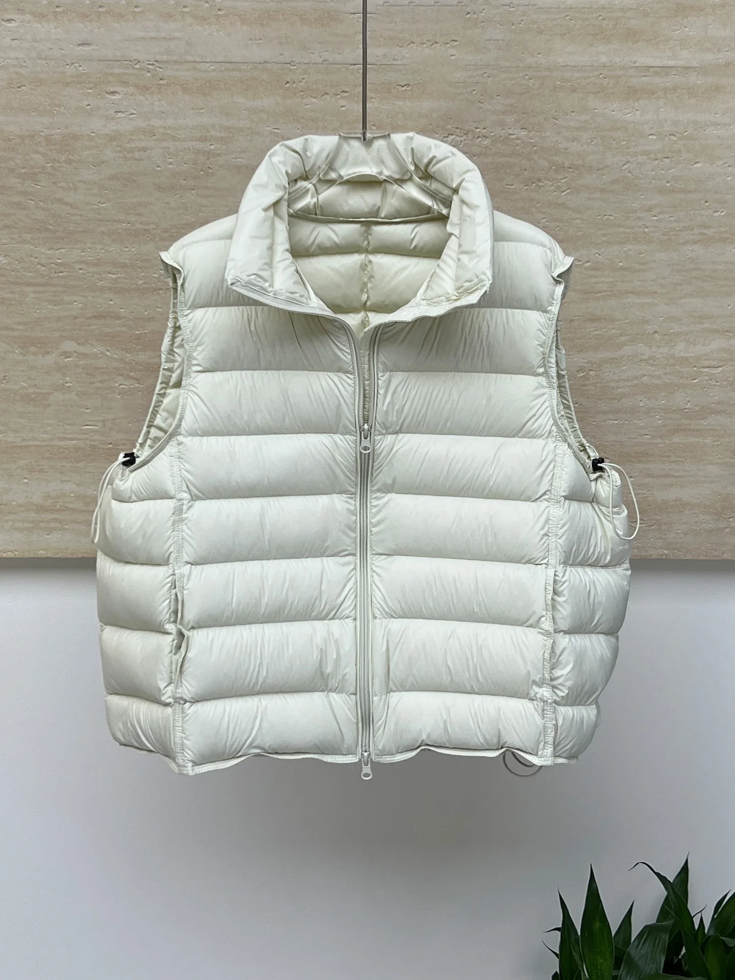 90er weiße Entendaunen-Daunenweste mit Schweinerippungen für Damen im Herbst und Winter, neue ärmellose Weste mit lockerem Kragen, lockere, leichte Weste