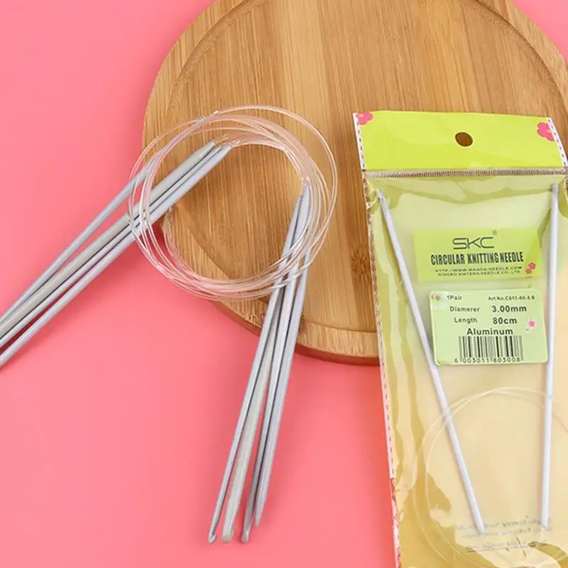 40CM 알루미늄 원형 스테인레스 스틸 뜨개질 바늘 2-8mm 크로 셰 뜨개질 후크 DIY 직조 바늘 핀 바느질 공예 도구