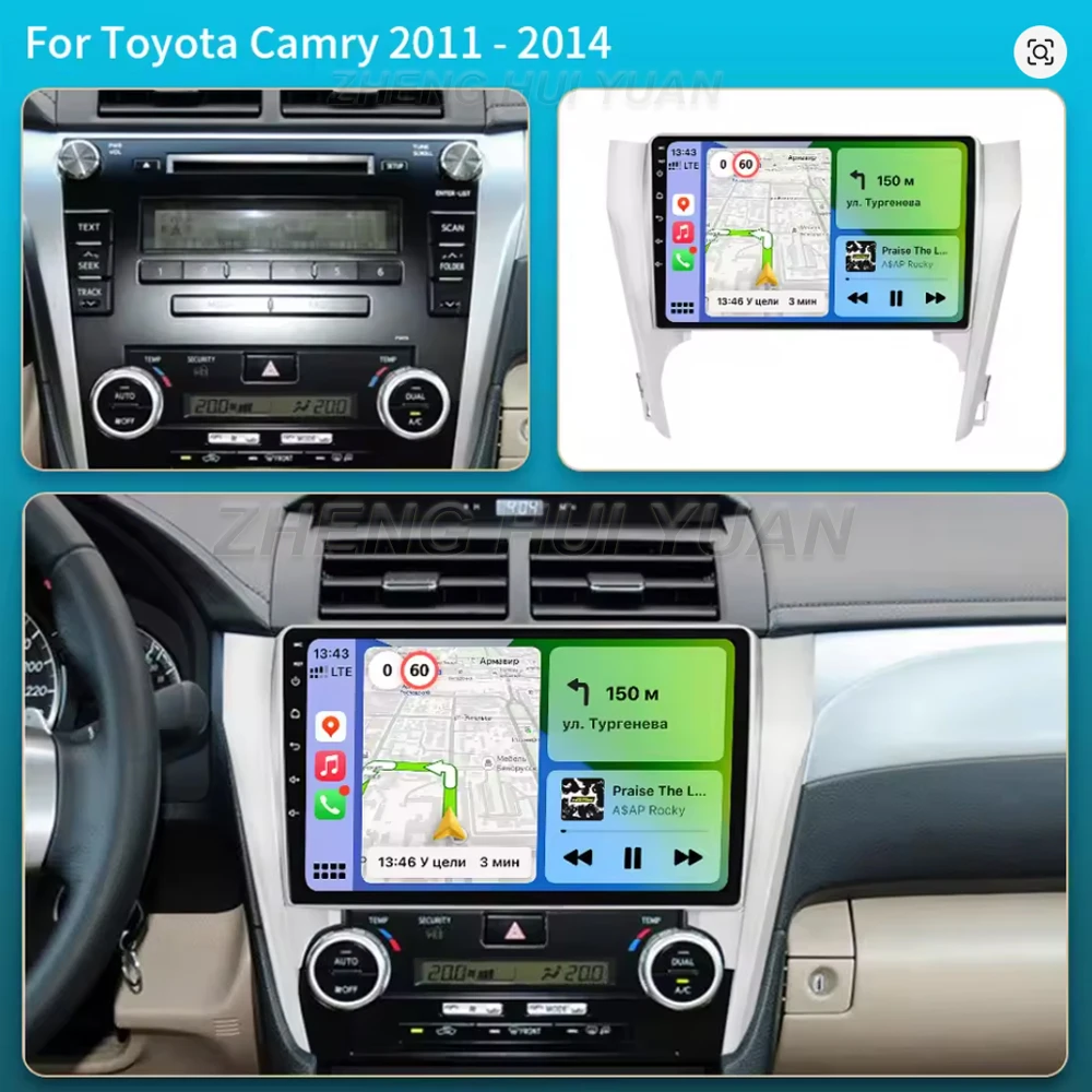 Android Auto Carplay Head Unit Navigation GPS WIF For Toyota Camry 7 XV 50 55 2011 - 2014 Android 16 Car Radio Multimedia Player