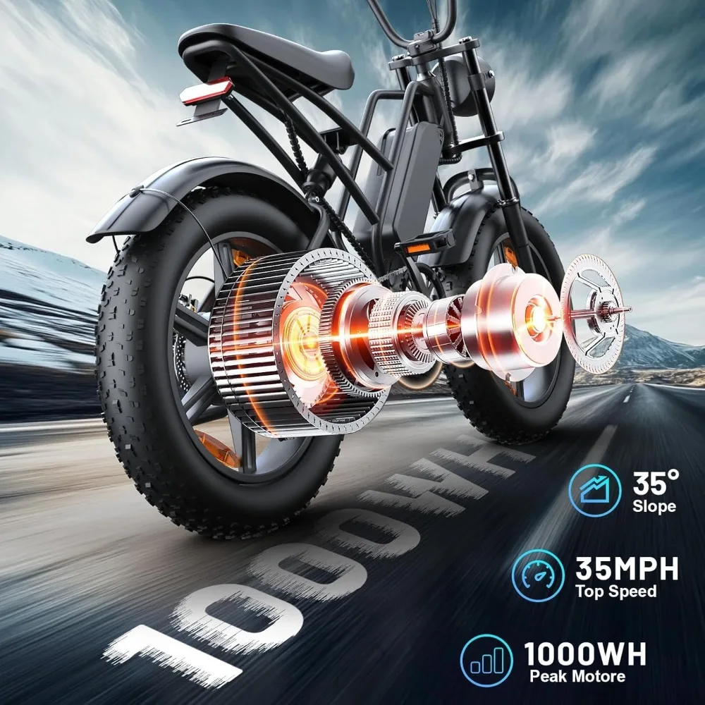 دراجة كهربائية للبالغين والمراهقين مع محرك ذروة 500 وات/750 وات/1000 وات، دراجة كهربائية مقاس 14 بوصة/20 بوصة/26 بوصة مع بطارية قابلة للإزالة 48 فولت، ركاب