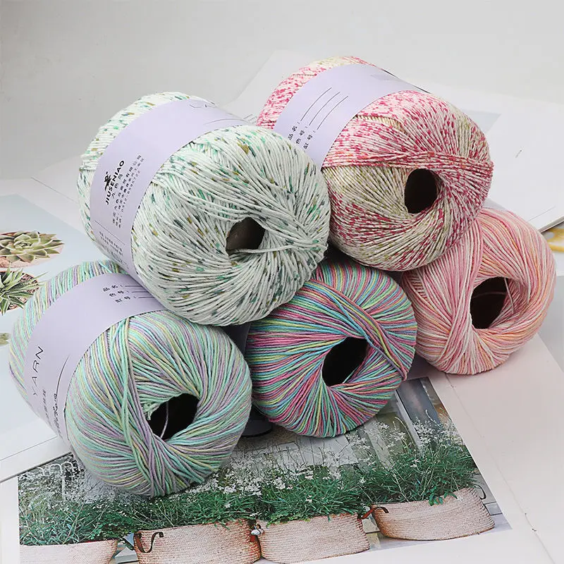 Duan Dye Lei Silk Thread Handmade Knitted Crochet DIY Shawl Thread Pure Cotton Woolen Medium Coarse Woolen Thread Wholesale