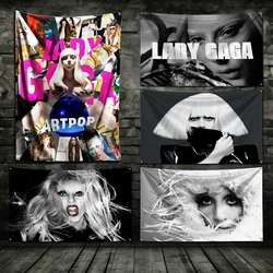 3x5 Ft Singer Lady Gaga Flag Polyester Digital Printing Banner for Garage Wall Art Out Door Decoration With Brass Grommets