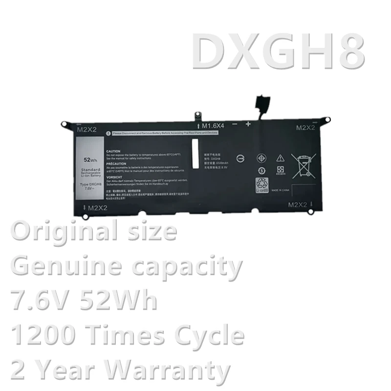 CSBD DXGH8 0H754V HK6N5 H754V P82G DXGH8 for D-ELL X-PS 13 9380 9370 FHD Original Laptop Battery Li Polymer Battery DXGH8