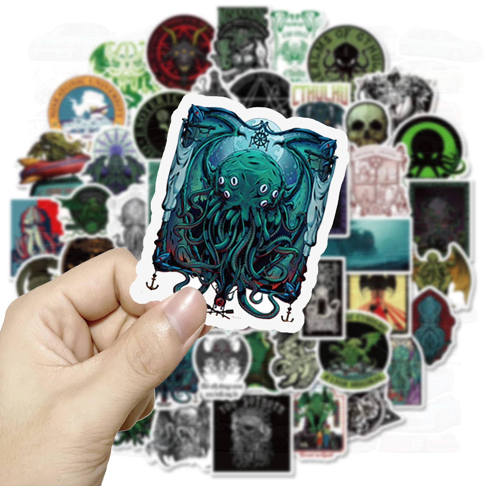 10/50 pçs horror cthulhu adesivos computador portátil skate mala geladeira telefone bagagem do carro dos desenhos animados mythos adesivos decalque à prova dwaterproof água