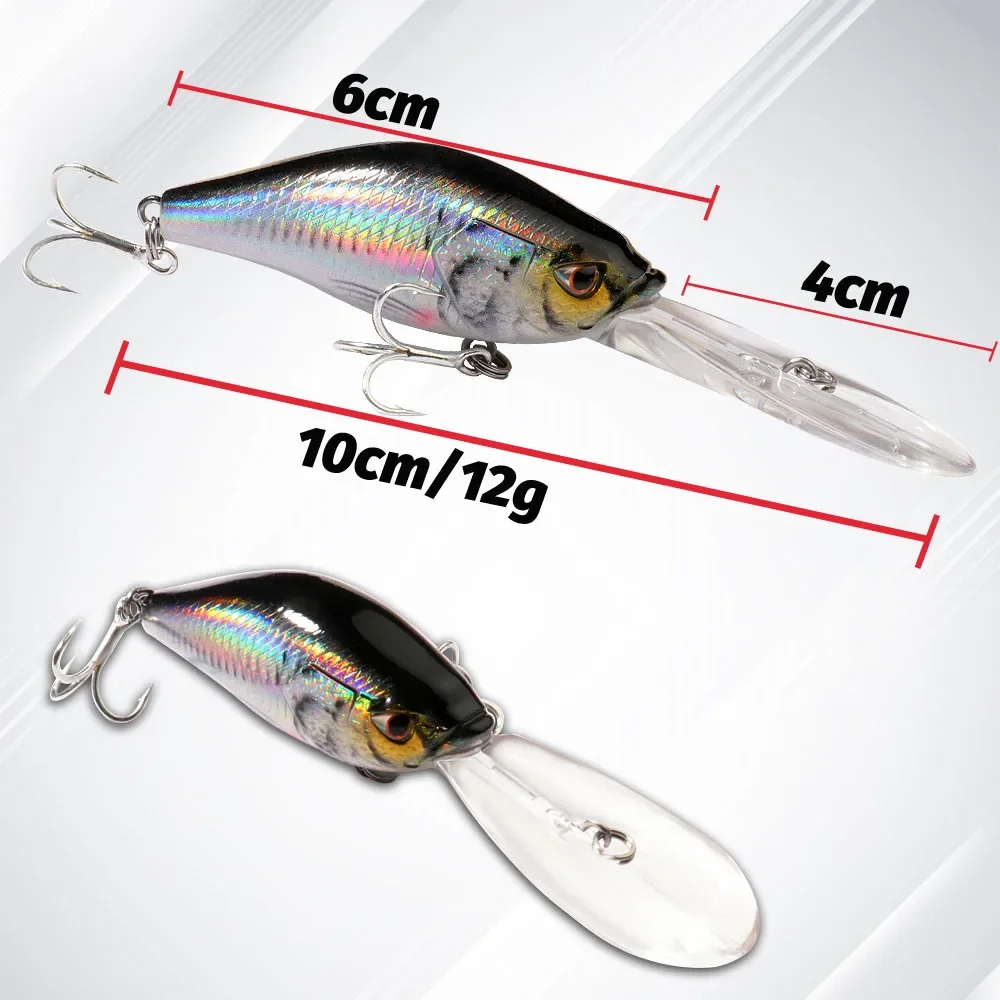 Floating Minnow 12g 10cm Fishing Lure Accoustic Ball Swimbait Hook Gear Wobbler Pesca 3D Jerkbait Tackle Crank Artificial Bait