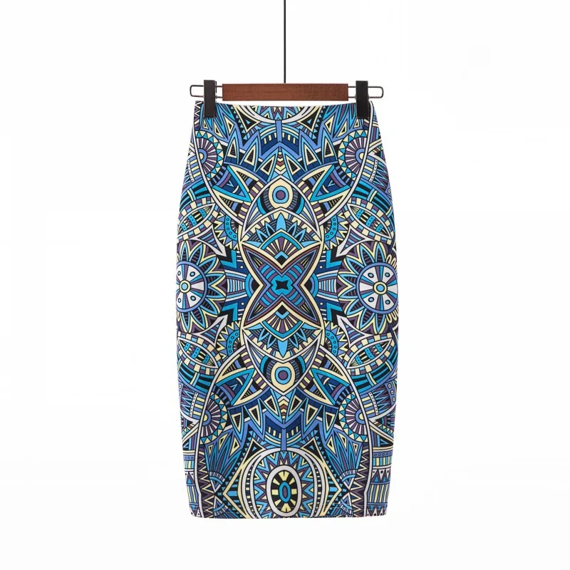 

Summer Printed Fashion Pencil Skirts Women's Slim Fit Straight Skirt