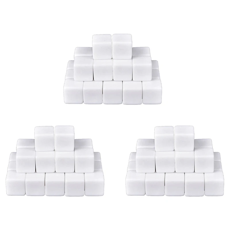 16MM White Acrylic Cubes Blank Dice For Board Games,Math Counting Teaching,Alphabet Numbers Custom Dice Making,144PCS